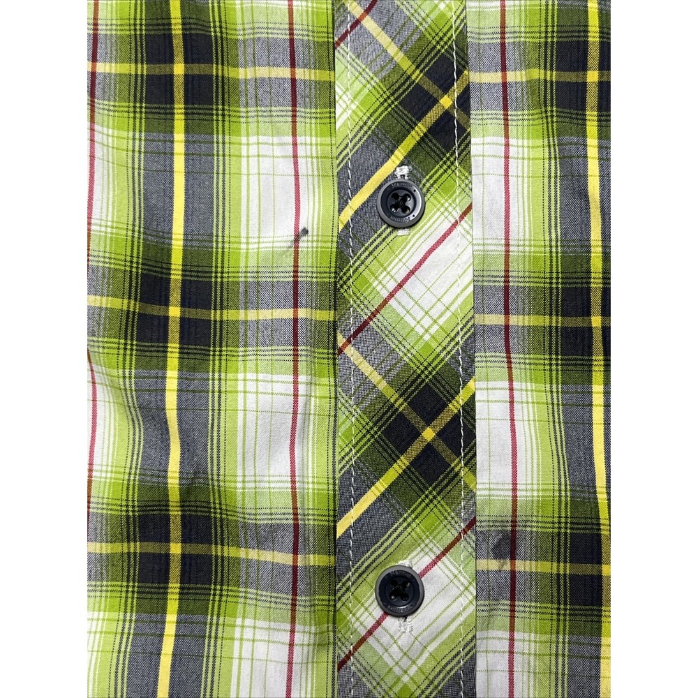 Marmot Short Sleeve Green Plaid Shirt Men's Medium **Small Stain** - Picture 5 of 16